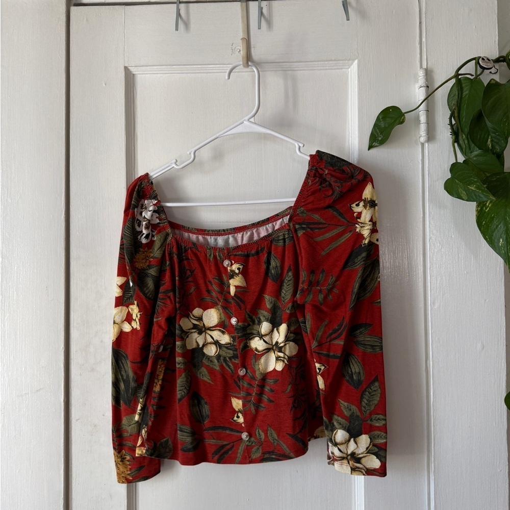 Floral Red Women's Top